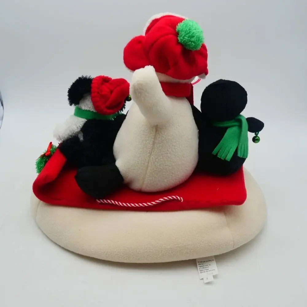 NEW 2007 Hallmark Jingle Pals Snow What Fun Sledders Snowman Dog Penguin Music